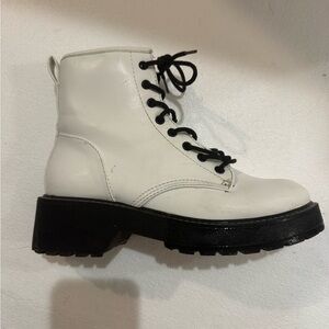 Madden Girl White Combat Boots